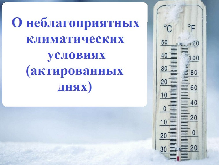 Информирование граждан о неблагоприятных климатических условиях (актированных днях).